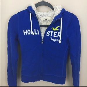 Hollister Sherpa Lined Zip Up Hoodie